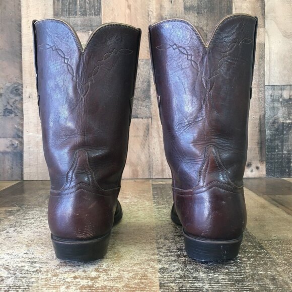 Lucchese P0468 Vintage Roper Classic Brown Cowboy Boots Mens 7.5 E - Picture 8 of 12